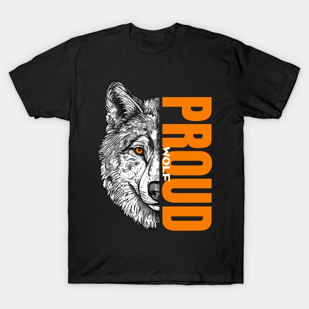 Majestic Proud Wolf - Unique Wildlife Inspired Print T-Shirt by SergioArt